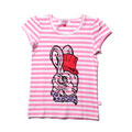 Littlehorn Paris Bunny Tee Pink & White Stipes